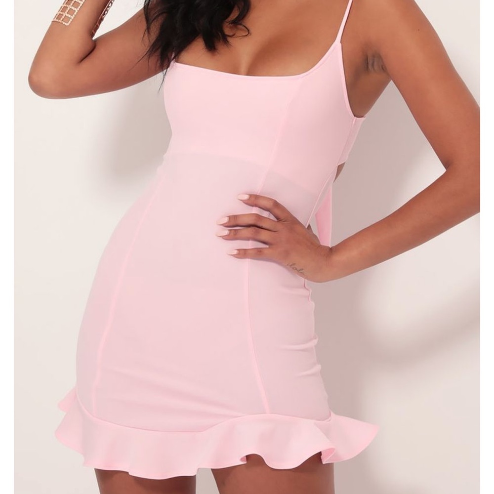 Lucy In The Sky Store Monroe Ruffle Dress In Pink